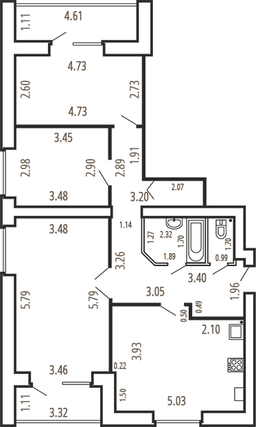Модель-3д квартира №1