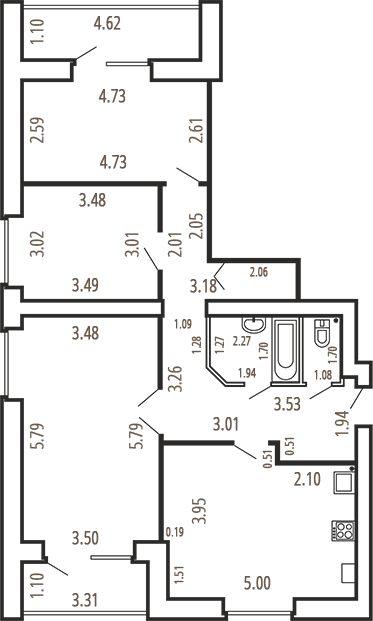 Модель-3д квартира №4